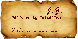 Jávorszky Zoltána névjegykártya